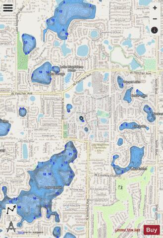 Seaman Rd Lake depth contour Map - i-Boating App - Streets