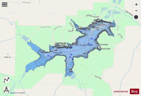 Lake Wapello depth contour Map - i-Boating App - Streets