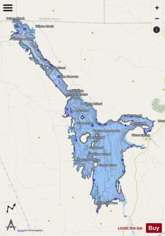 Blackfoot Reservoir depth contour Map - i-Boating App - Streets