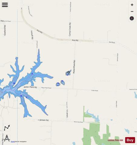 Kincaid Lake Fish Pond 3 depth contour Map - i-Boating App - Streets