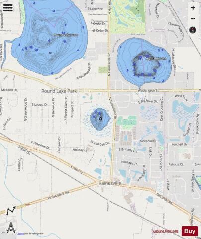 Cranberry depth contour Map - i-Boating App - Streets