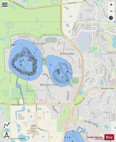 Druce depth contour Map - i-Boating App - Streets