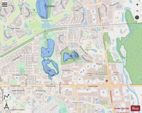 Harvey depth contour Map - i-Boating App - Streets