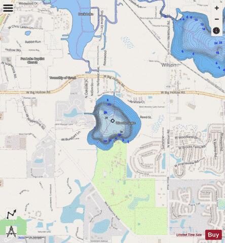 Wooster depth contour Map - i-Boating App - Streets