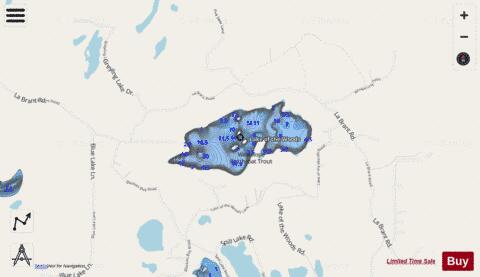 Lake of the Woods depth contour Map - i-Boating App - Streets