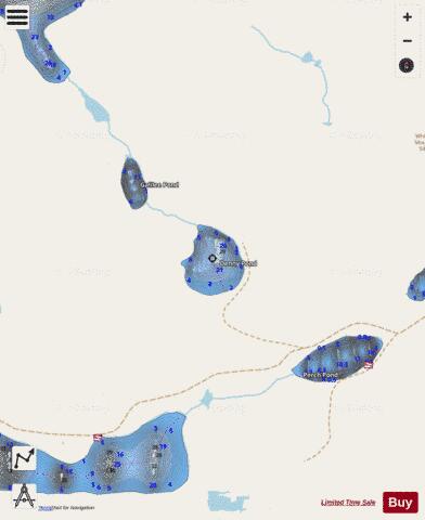 Denny Pond depth contour Map - i-Boating App - Streets
