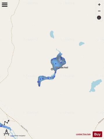 Moccasin Pond depth contour Map - i-Boating App - Streets