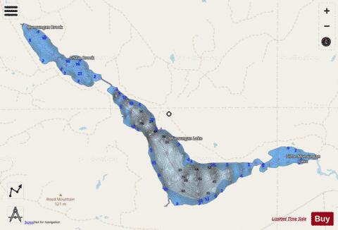 Munsungan Lake depth contour Map - i-Boating App - Streets