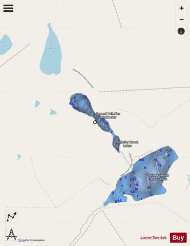 Second Pelletier Brook Lake depth contour Map - i-Boating App - Streets