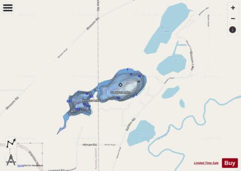 Goodrich Lake depth contour Map - i-Boating App - Streets