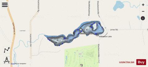 Wabascon Lake depth contour Map - i-Boating App - Streets