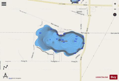 Bair Lake depth contour Map - i-Boating App - Streets