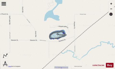Huyck Lake depth contour Map - i-Boating App - Streets