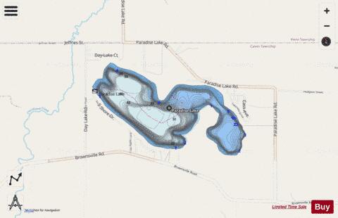 Paradise Lake depth contour Map - i-Boating App - Streets