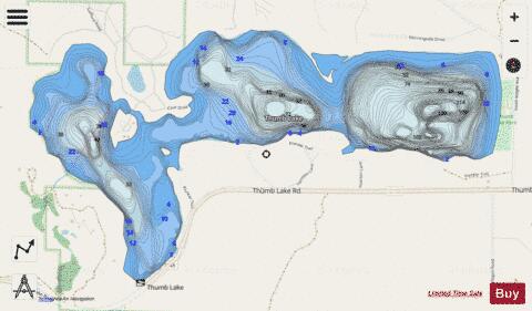 Thumb, Lake depth contour Map - i-Boating App - Streets