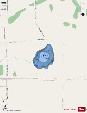 Steele Lake depth contour Map - i-Boating App - Streets