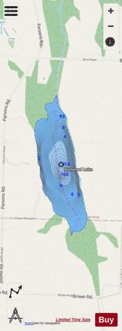 Harwood Lake depth contour Map - i-Boating App - Streets