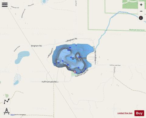 Hoffman Lake depth contour Map - i-Boating App - Streets