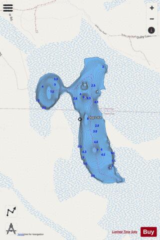 Dog Lake depth contour Map - i-Boating App - Streets