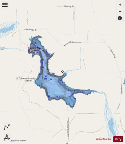 Cornwall Creek Floodin depth contour Map - i-Boating App - Streets