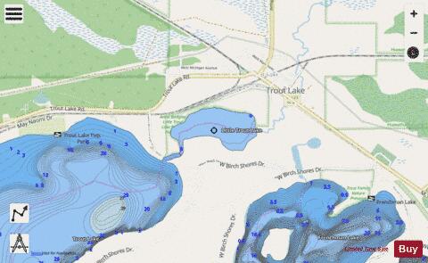 Trout Lake, Little depth contour Map - i-Boating App - Streets