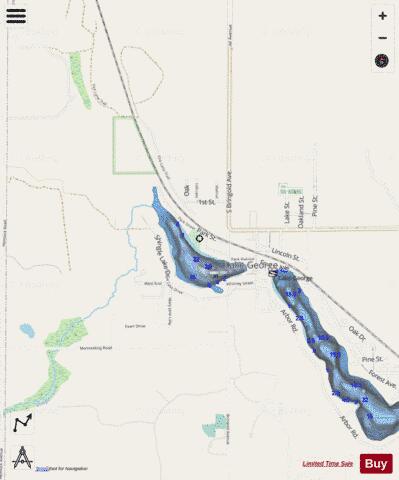 Shingle Lake depth contour Map - i-Boating App - Streets