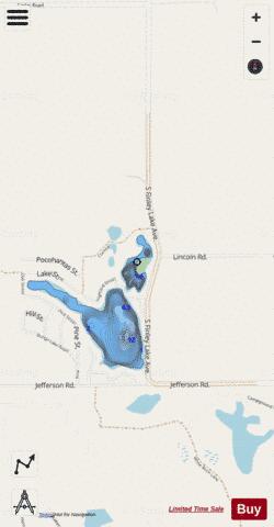 Bertha Lake depth contour Map - i-Boating App - Streets
