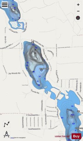 Arnold Lake depth contour Map - i-Boating App - Streets