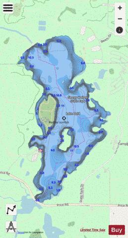 Lake Ovid depth contour Map - i-Boating App - Streets
