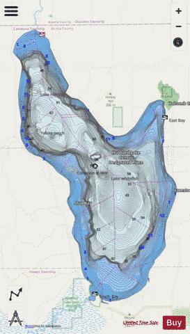 Hubbard Lake depth contour Map - i-Boating App - Streets