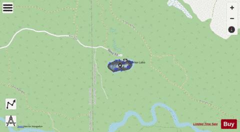 O'Brien Lake depth contour Map - i-Boating App - Streets