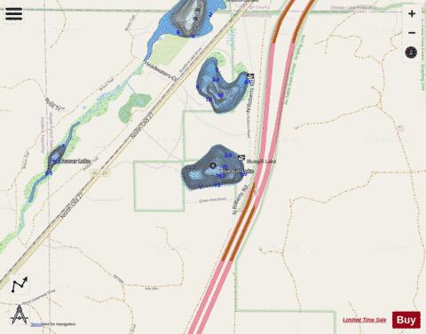 Blue Gill Lake depth contour Map - i-Boating App - Streets