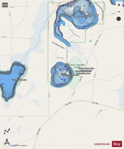 Camp Seven Lake depth contour Map - i-Boating App - Streets