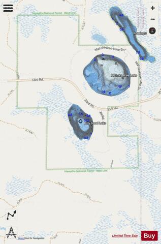 Billy Good Lake depth contour Map - i-Boating App - Streets