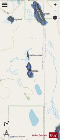 Pot Lake depth contour Map - i-Boating App - Streets
