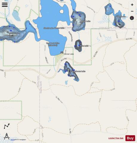 Hugoboom Lake depth contour Map - i-Boating App - Streets