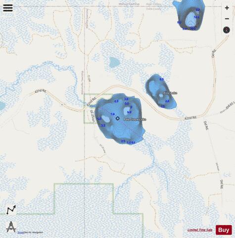 Pole Creek Lake depth contour Map - i-Boating App - Streets