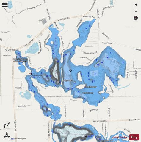Lobdell Lake depth contour Map - i-Boating App - Streets