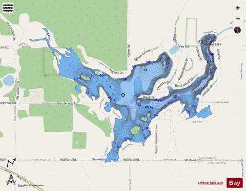 Wiggins Lake depth contour Map - i-Boating App - Streets