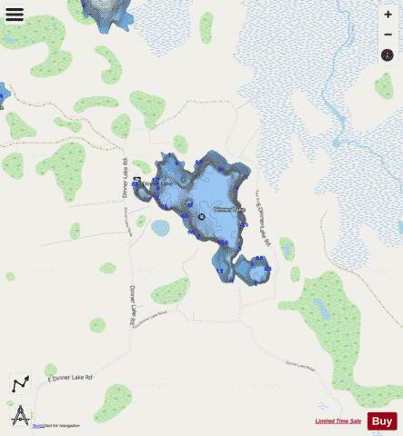 Dinner Lake depth contour Map - i-Boating App - Streets