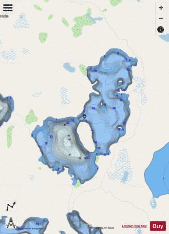 Deer Island Lake depth contour Map - i-Boating App - Streets