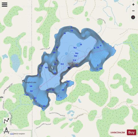 Langford Lake depth contour Map - i-Boating App - Streets