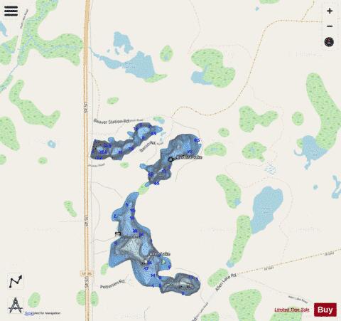 Kvidera Lake depth contour Map - i-Boating App - Streets