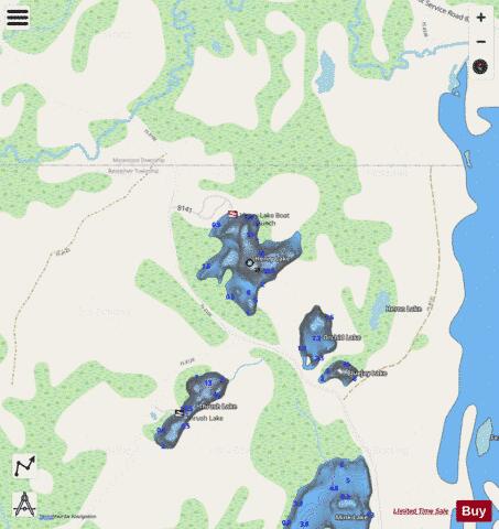 Henry Lake depth contour Map - i-Boating App - Streets