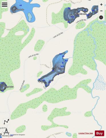 Eel Lake depth contour Map - i-Boating App - Streets