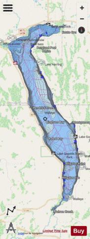 Lake Gogebic depth contour Map - i-Boating App - Streets