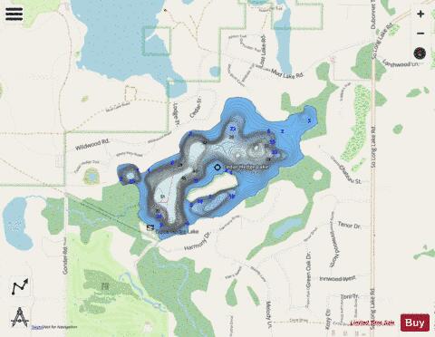 Cedar Hedge Lake depth contour Map - i-Boating App - Streets