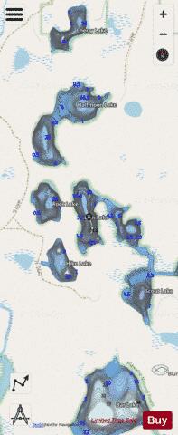 Lion Lake depth contour Map - i-Boating App - Streets