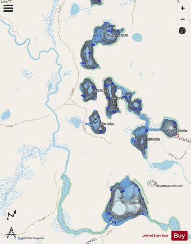 Hike Lake depth contour Map - i-Boating App - Streets