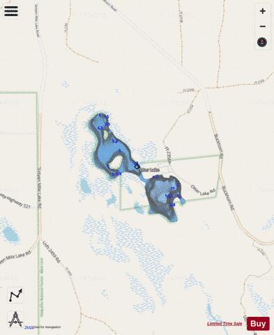 Otter Lake depth contour Map - i-Boating App - Streets